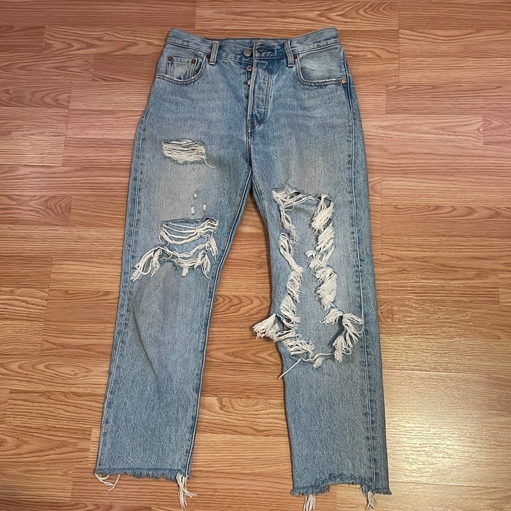 levi’s ripped jeans 501’s